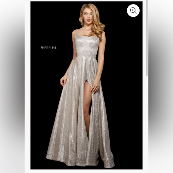 020 Sherri Hill Gold Sparkle Prom Dress - Picture 5 of 7